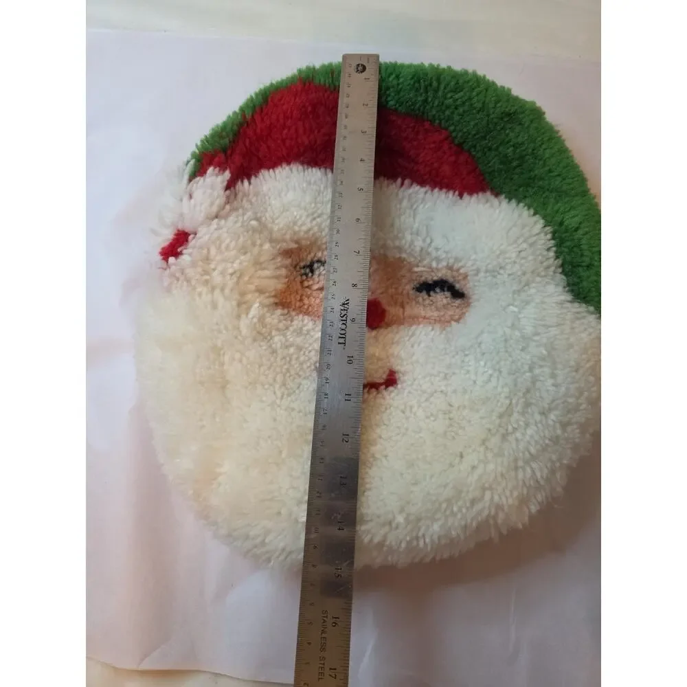 Unused MCM Vtg Red MERRY CHRISTMAS Chenille BATH TOILET SEAT Lid COVER Bathroom